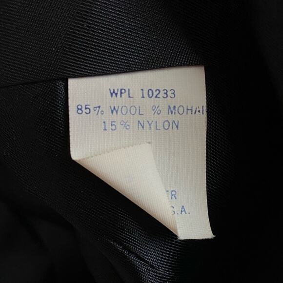 Lombardi Vintage Black Wool Mohair Open Front Jacket Size 6 - Picture 6 of 7